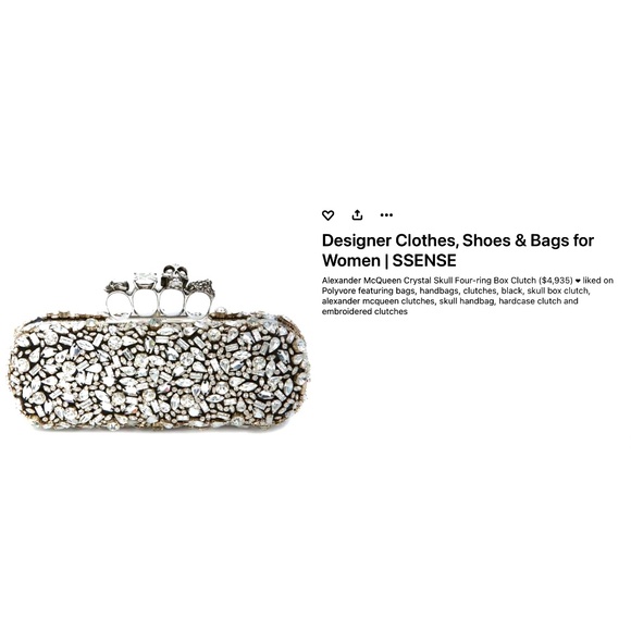 Alexander McQueen Swarovski Crystal Skull Four-Ring Box Clutch - Picture 6 of 17